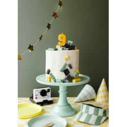 Narozeninová svíčka kostička číslo 9 žlutá